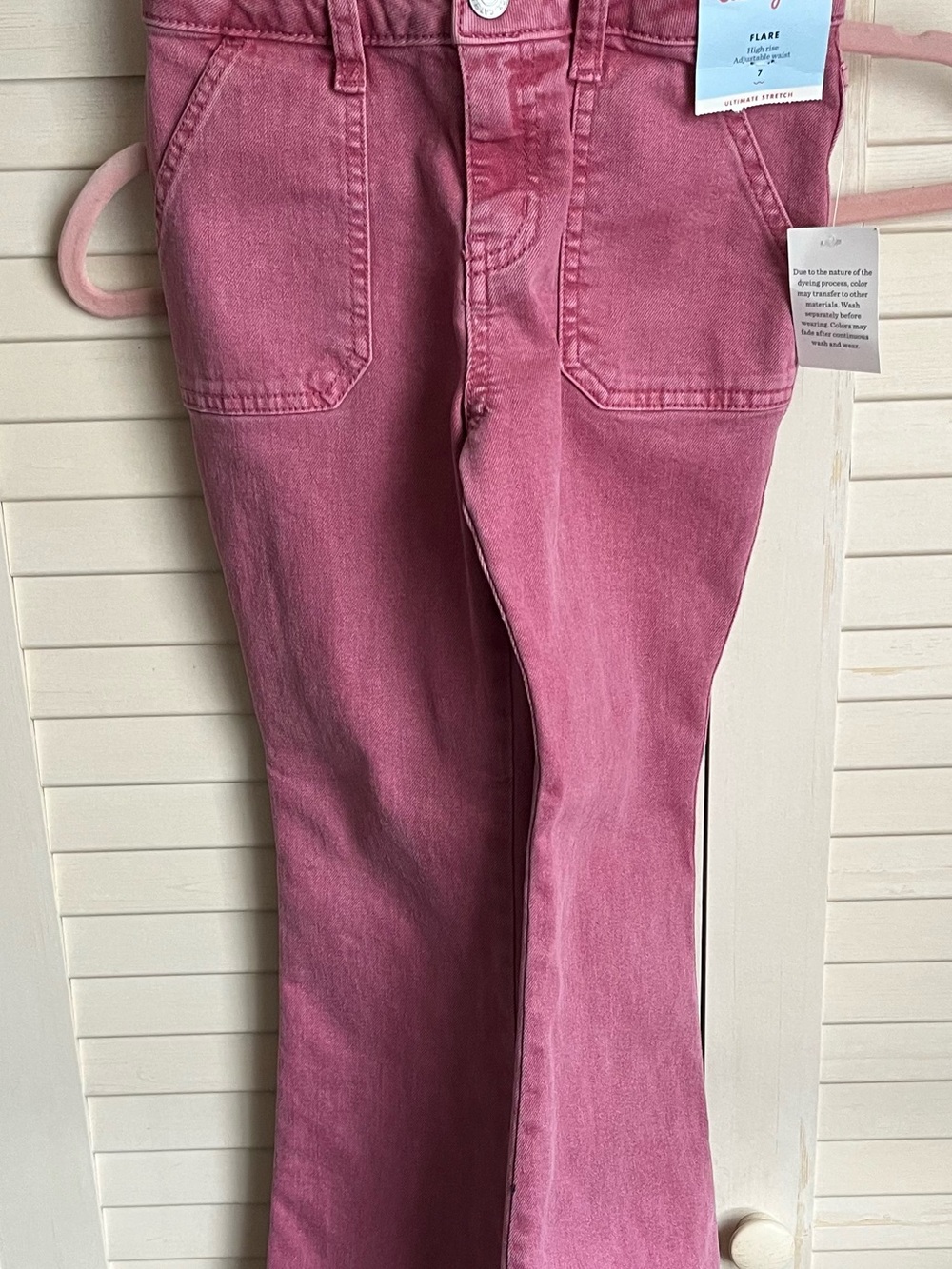 Girls Pink Flare Jeans
